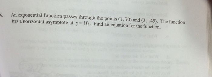 Solved An exponential function passes through the points | Chegg.com