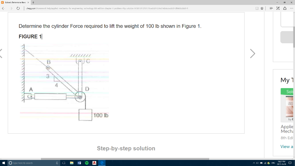 Solved Determine the cylinder Force required to lift the