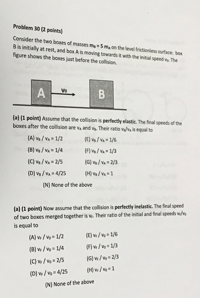 Solved Problem 30 (2 Points) Consider The Two Boxes Of | Chegg.com