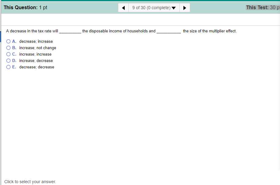 solved choicesdecrease income Images High Quality... Solved This Question: 1 pt 9 of 30 (0 complete) This Test: | Chegg.com
