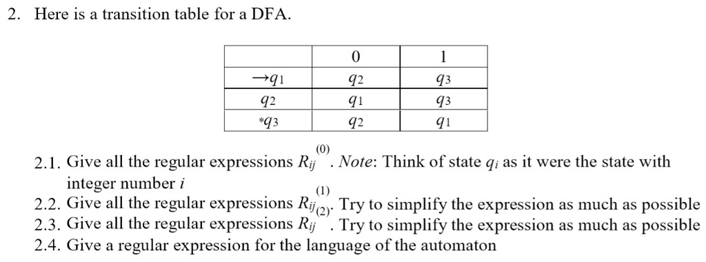 Solved 2 Here Is A Transition Table For A Dfa 0 72 91 Q3 8650