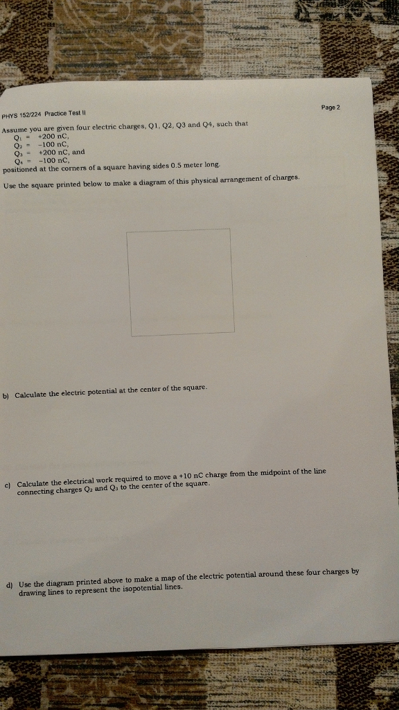 Solved Assume you are given four electric charges, Q1, Q2, | Chegg.com