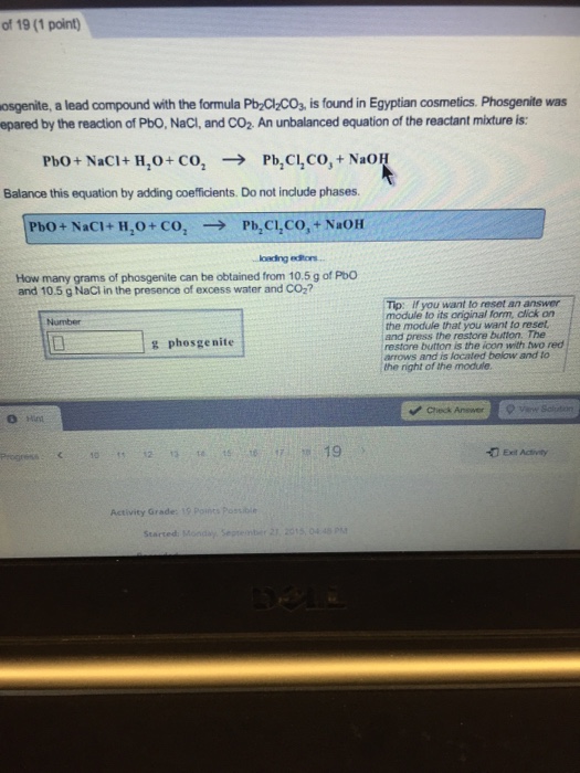 Solved a lead compound with the formula Pb2O2CO3. is found