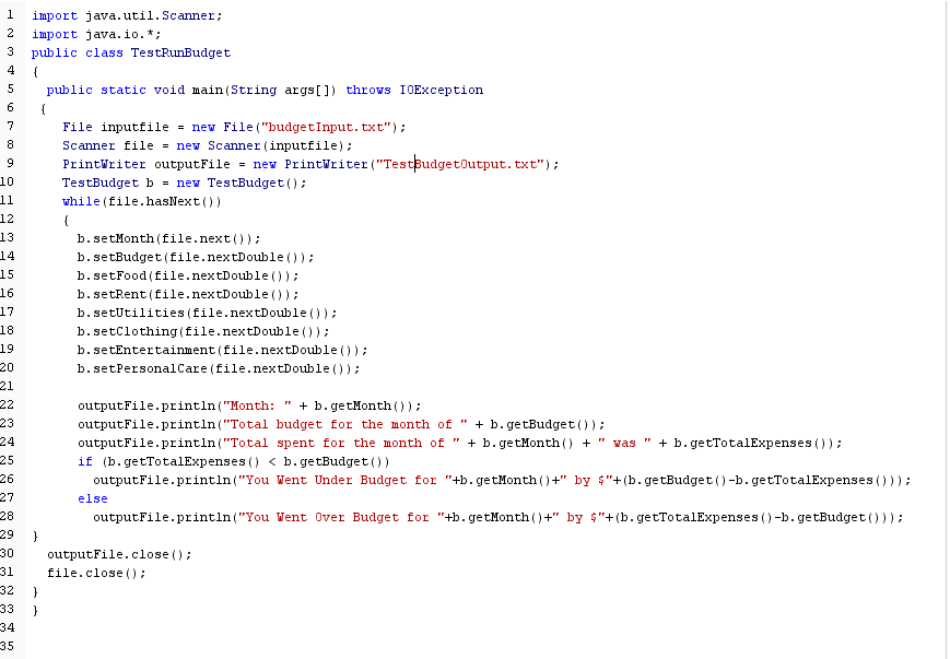 Solved Project 3 Your RunBudget.java program currently | Chegg.com