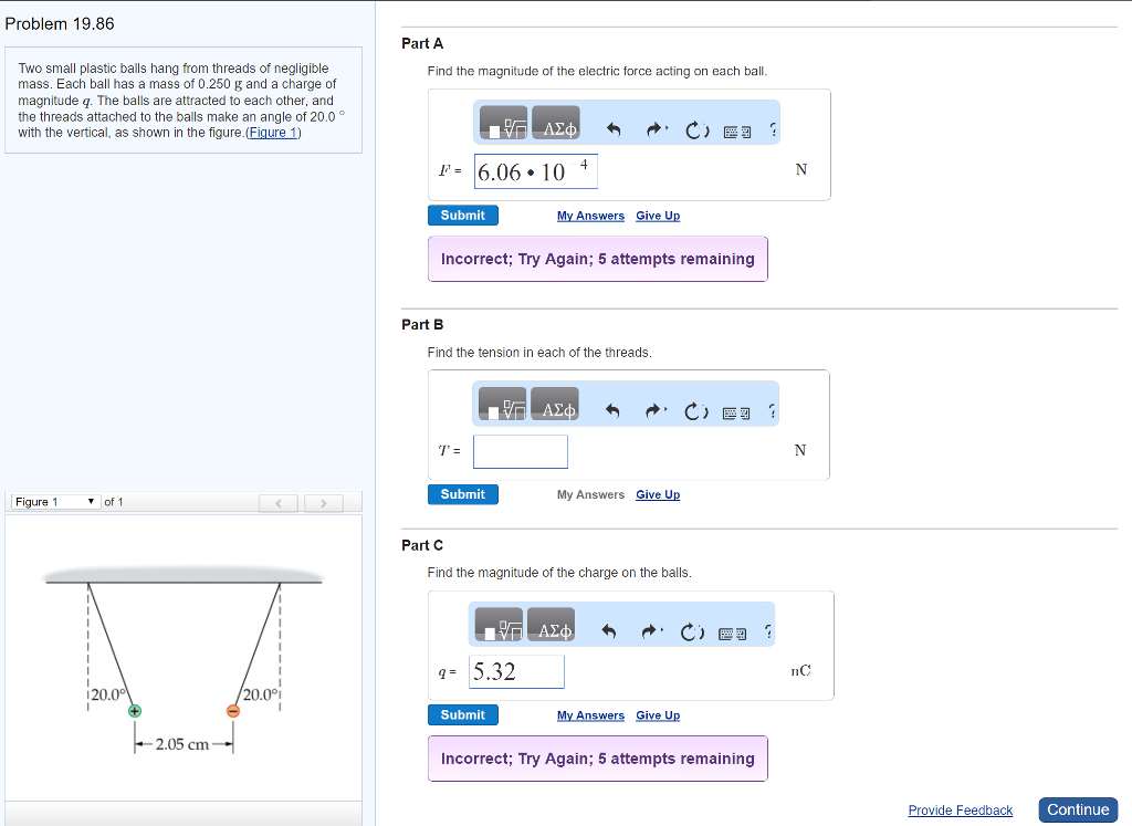 Solved Two small plastic balls hang from threads of