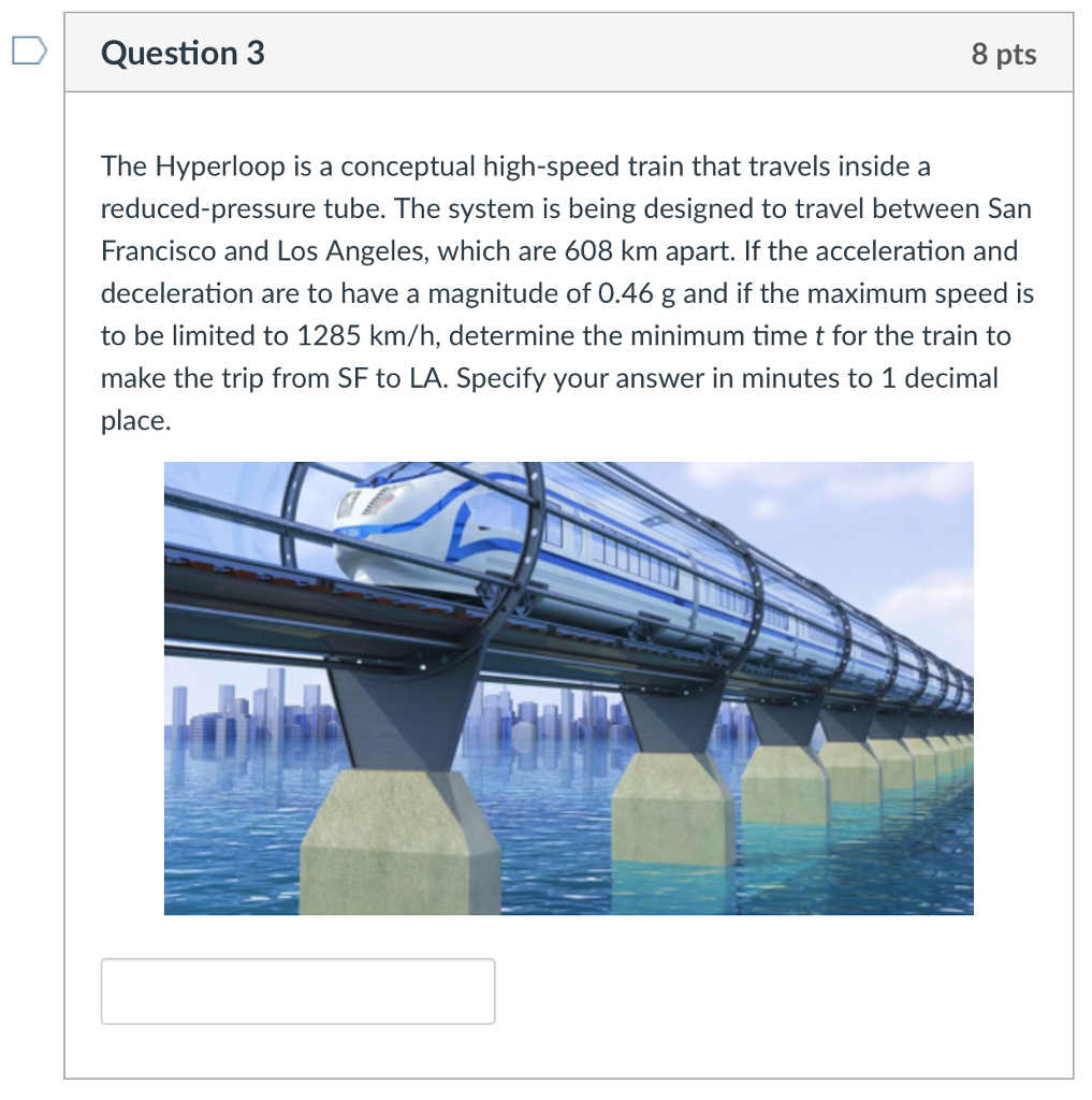 Solved The Hyperloop is a conceptual high-speed train that | Chegg.com