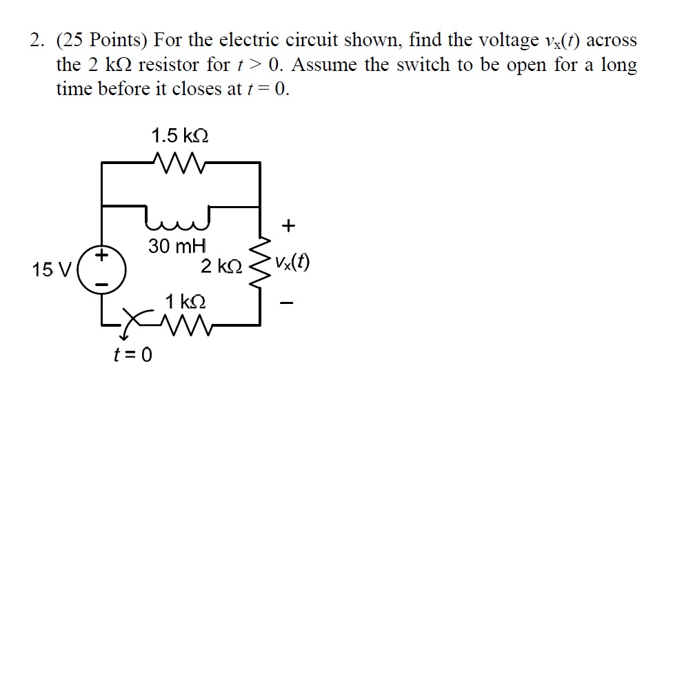 Solved For The Electric Circuit Shown, Find The Voltage | Chegg.com