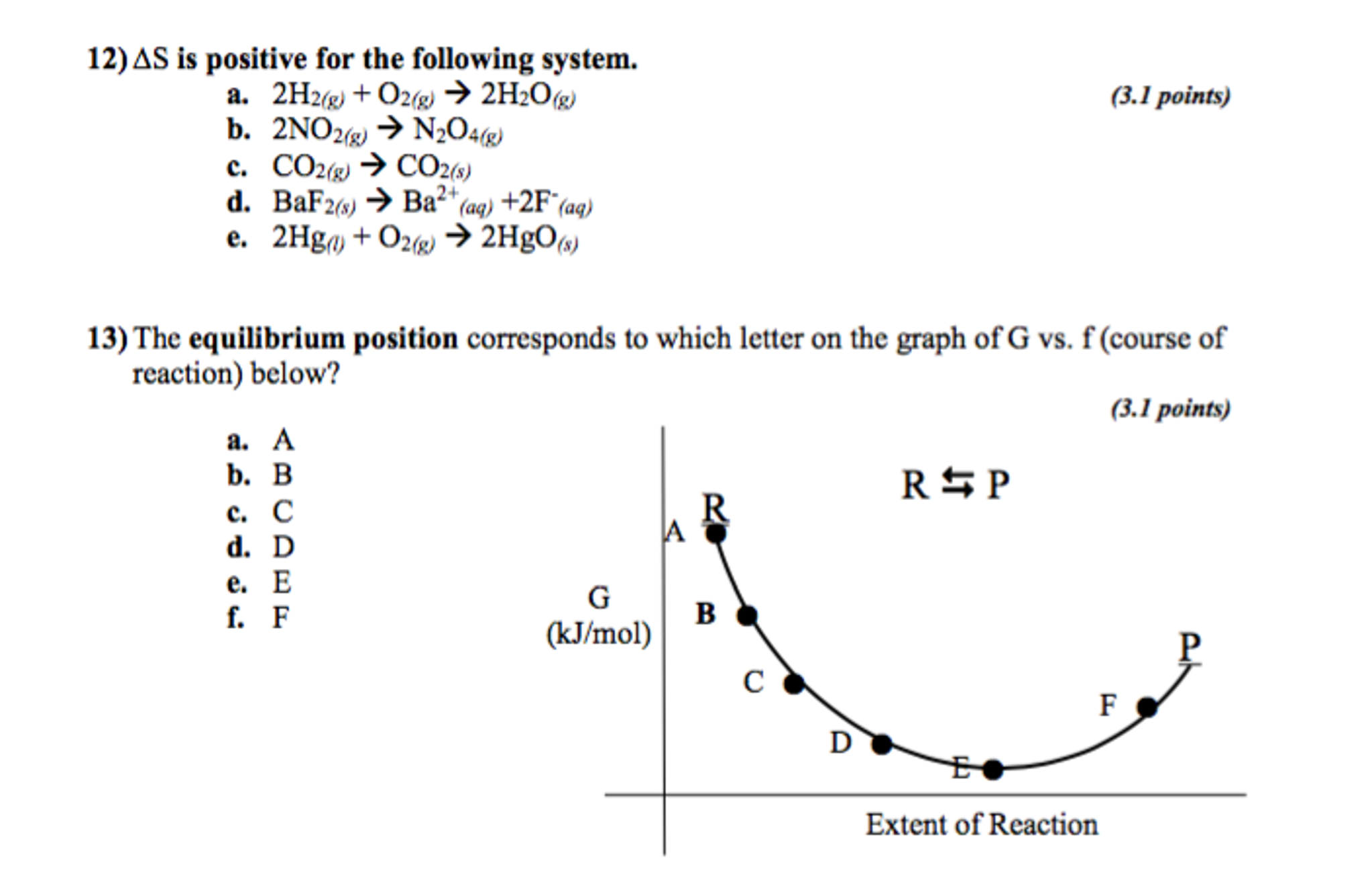 Solved delta S is positive for the following system. The
