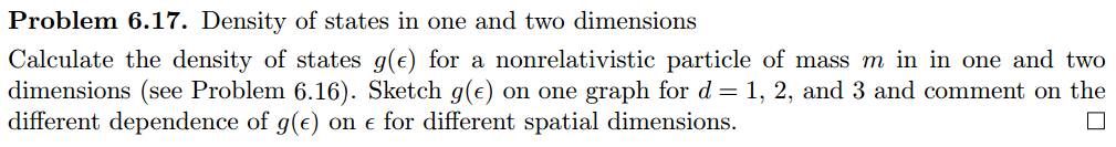 Solved Calculate the density of states g(belongs to) for a | Chegg.com