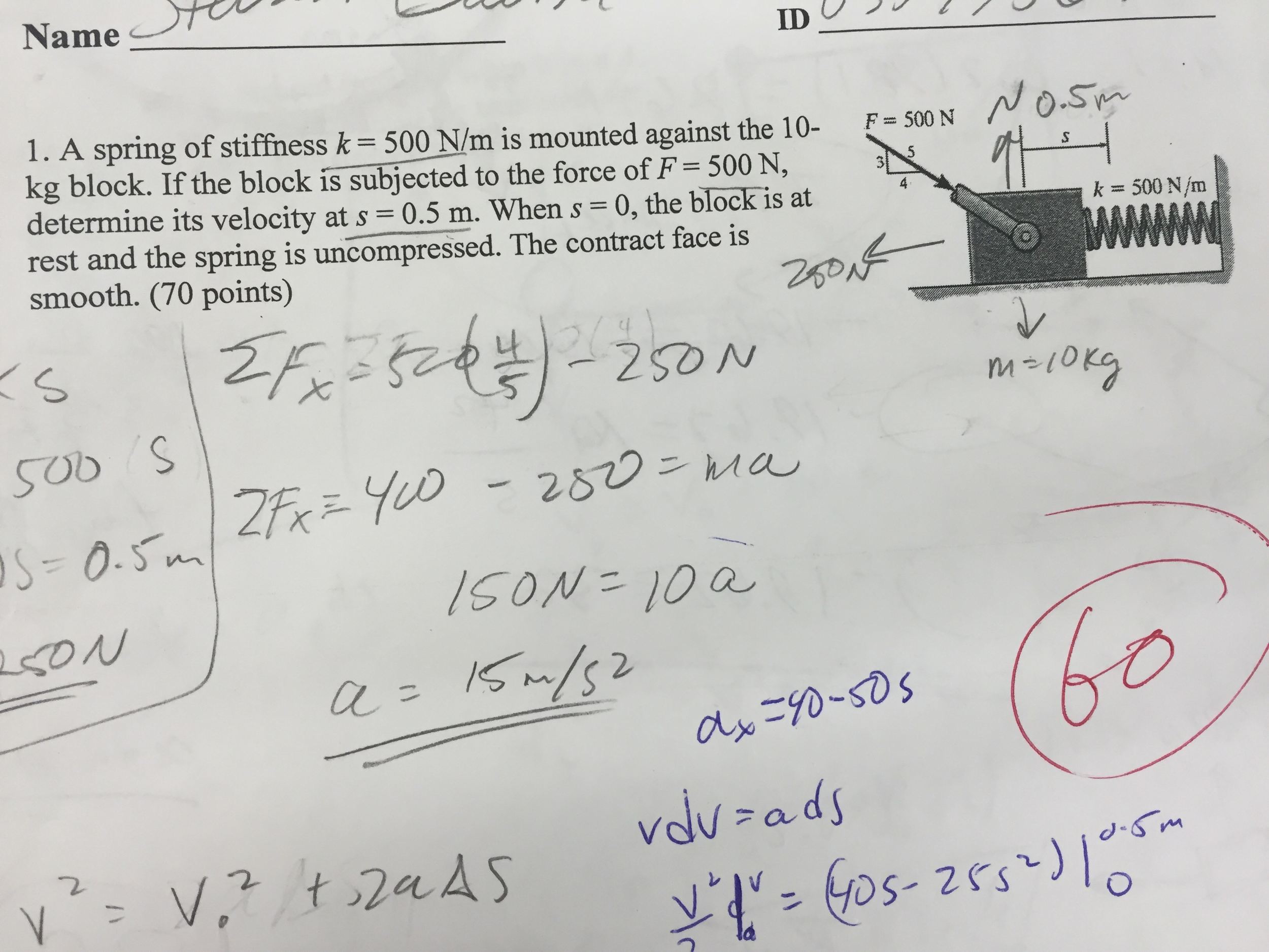 solved-a-spring-of-stiffness-k-500-n-m-is-mounted-against-chegg