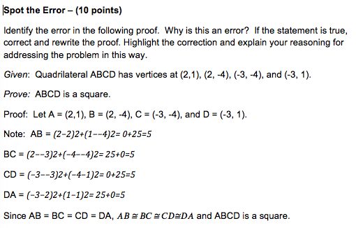 Solved Identify The Error In The Following Proof. Why Is | Chegg.com