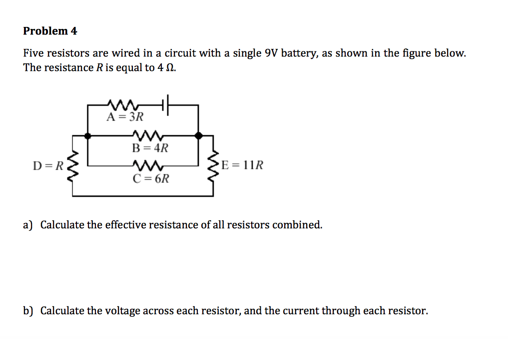 Solved Five Resistors Are Wired In A Circuit With A Single | Chegg.com