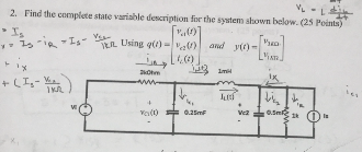 Solved 2. Find the complete state variable description for | Chegg.com