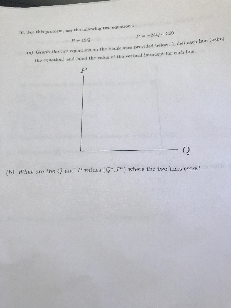 Solved For this problem, use the following two equations: P | Chegg.com