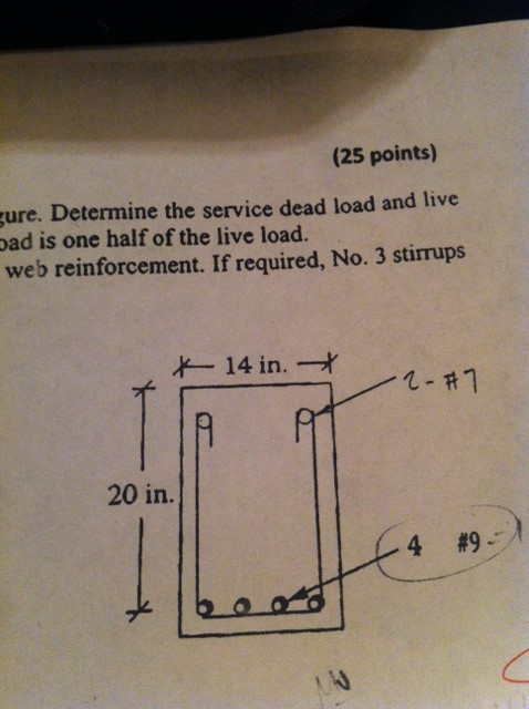 Service Dead Load Solved A beam cross section is shown in the following | Chegg.com