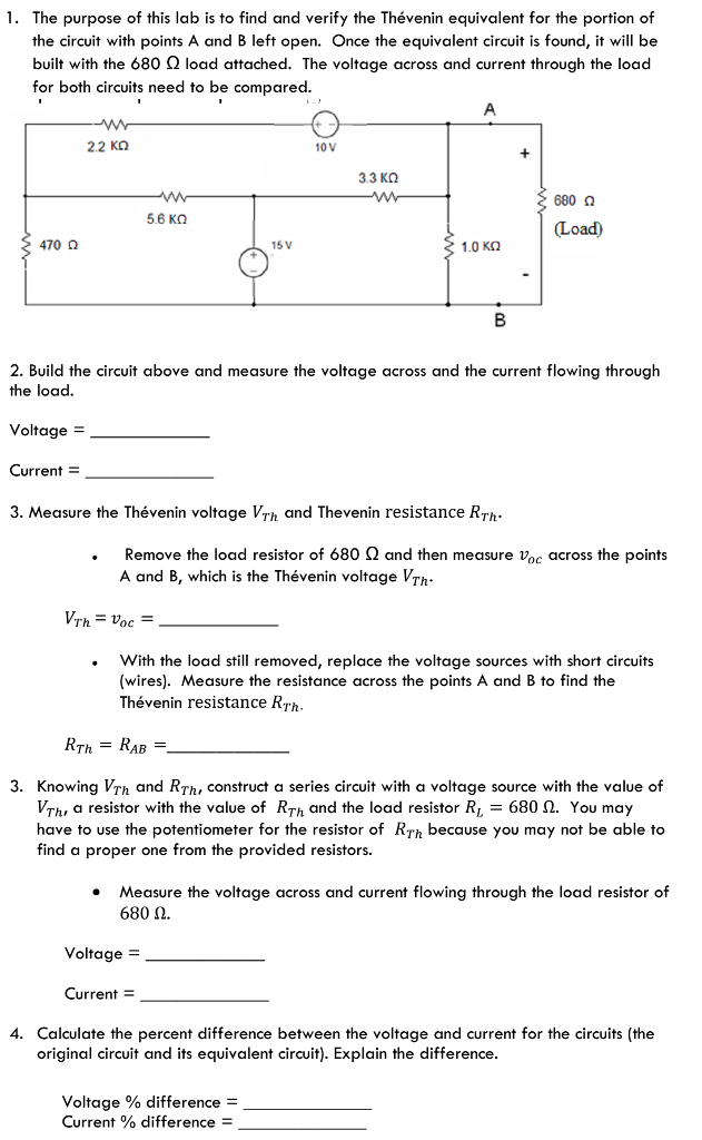 Solved 1. The purpose of this lab is to find and verify the | Chegg.com