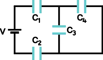 В схеме приведенной на рисунке известны емкости c1 c2 c3 и эдс