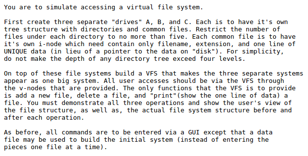 Solved You are to simulate accessing a virtual file system. | Chegg.com