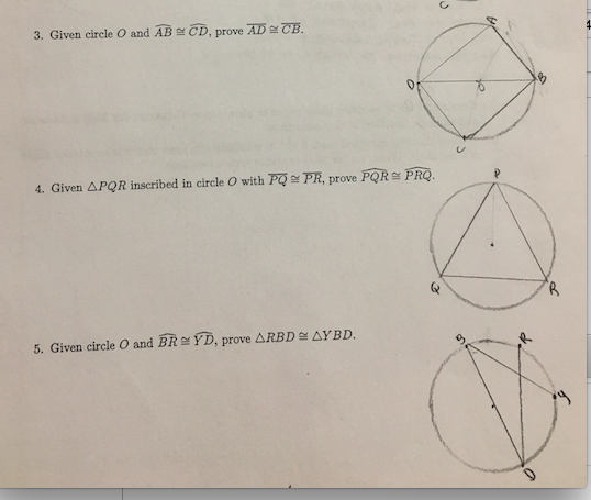 Solved 3. Given circle O and AB CD, prove AD OB. 4. Given | Chegg.com