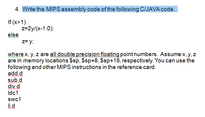 how to write c code to yield the following assembly code