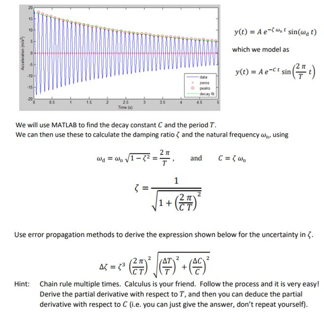 Solved y(t) = A e^-zeta omega_n t sin(omega_d t) which we | Chegg.com