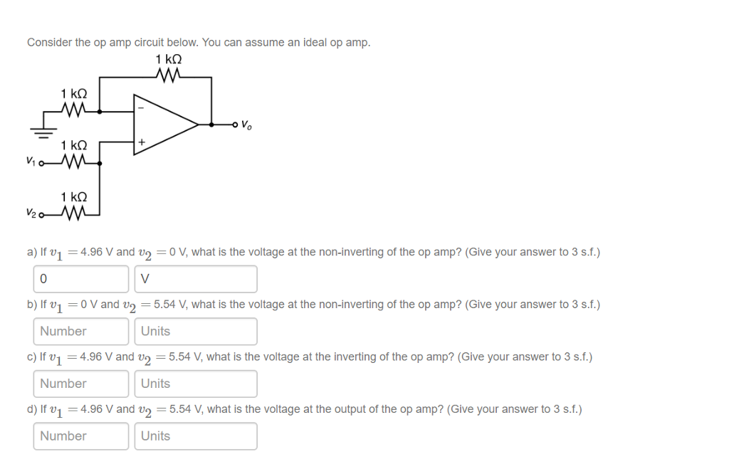 Solved Consider the op amp circuit below, assume the amp is | Chegg.com