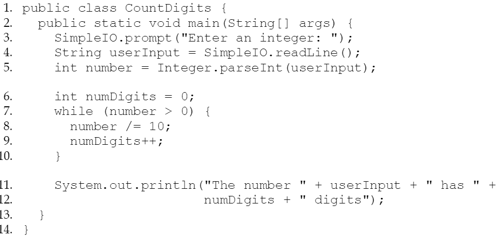 Solved How many lexemes does the following Java code | Chegg.com