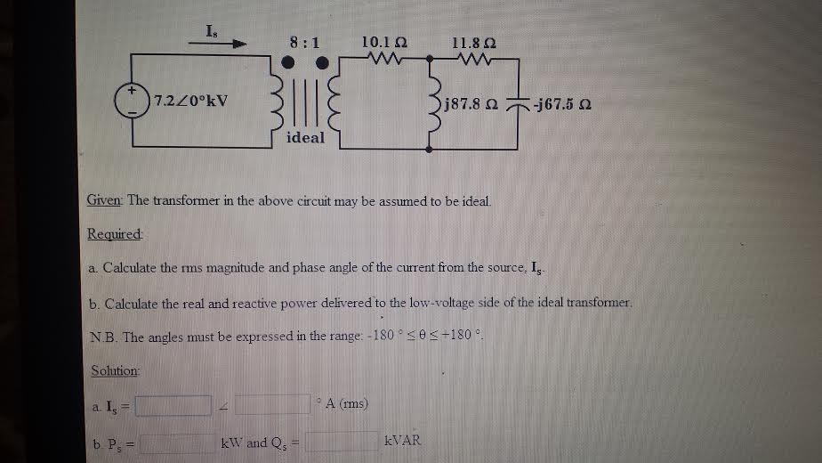 Solved The transformer in the above circuit may be assumed | Chegg.com
