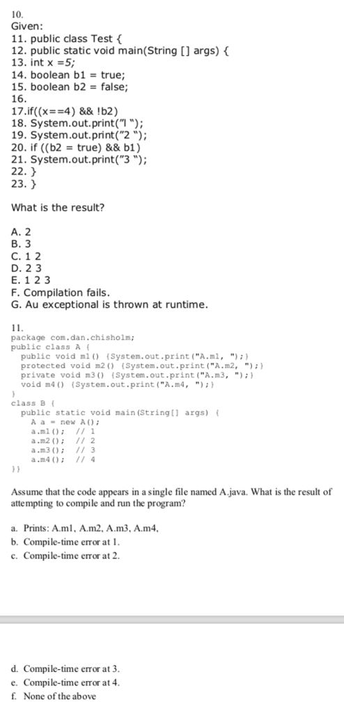 Solved . Which 2 are valid declarations in an interface? a. | Chegg.com