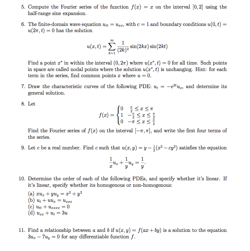 Solved Transport equation: Suppose u(x, t) = f(x - 2t) is a | Chegg.com