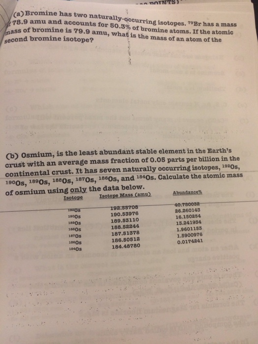 Solved Bromine has two naturallyoccurring isotopes.^79 Br