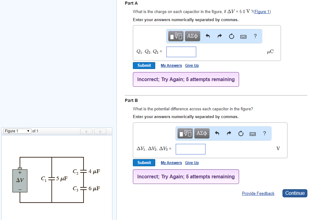 Solved Part A What is the charge on each capacitor in the | Chegg.com