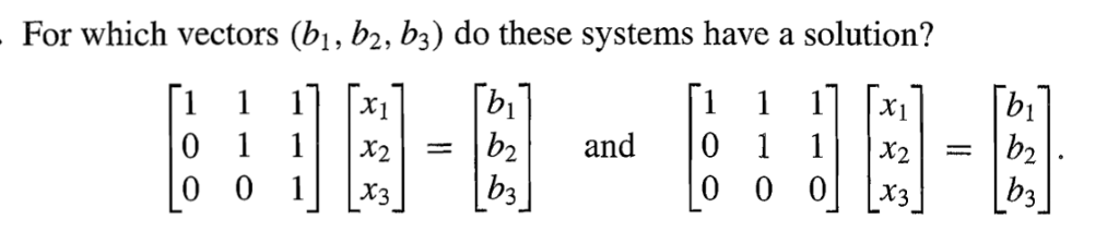 Solved For Which Vectors (b_1, B_2, B_3) Do These Systems | Chegg.com