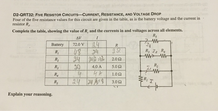 Solved Four Of The Five Resistance Values For This Circuit Chegg