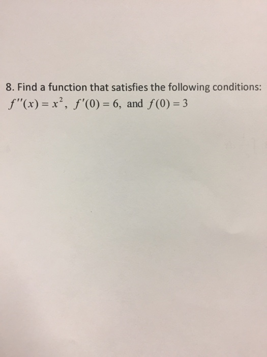 Solved Find A Function That Satisfies The Following