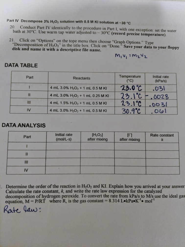 Decomposition Of H2O2 With Ki : H2O2 changes aqueous KI solution to ...