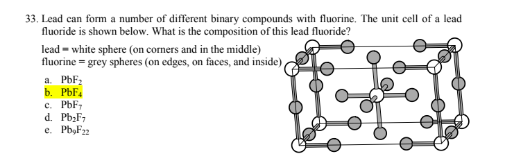 Solved 33. Lead can form a number of different binary | Chegg.com