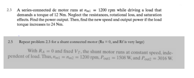 Solved A series-connected dc motor runs at n_m1 = 1200 rpm | Chegg.com