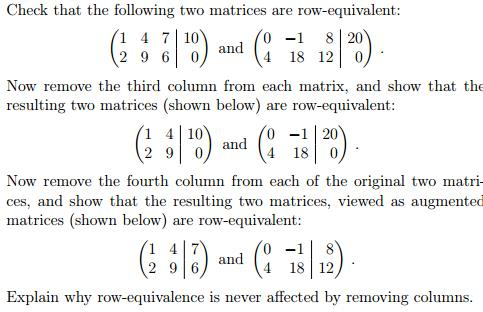 Solved Check that the following two matrices are Chegg