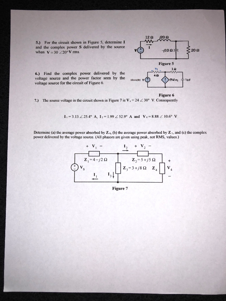 Solved 12 Ω 5.) For the circuit shown in Figure 5, determine | Chegg.com