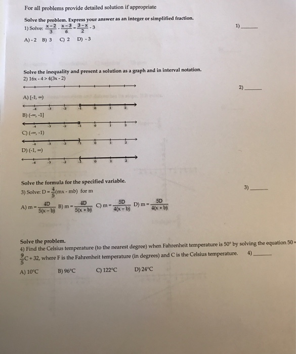 Solved For all problems provide detailed solution if | Chegg.com