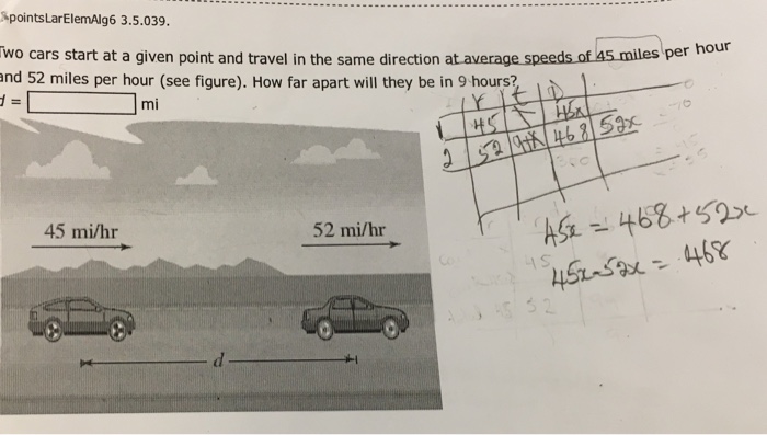 Solved Two cars start at a given point and travel in the | Chegg.com