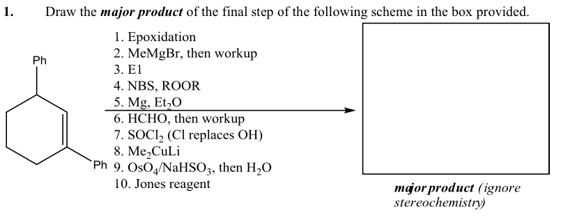 Solved Draw the major product of the final step of the | Chegg.com