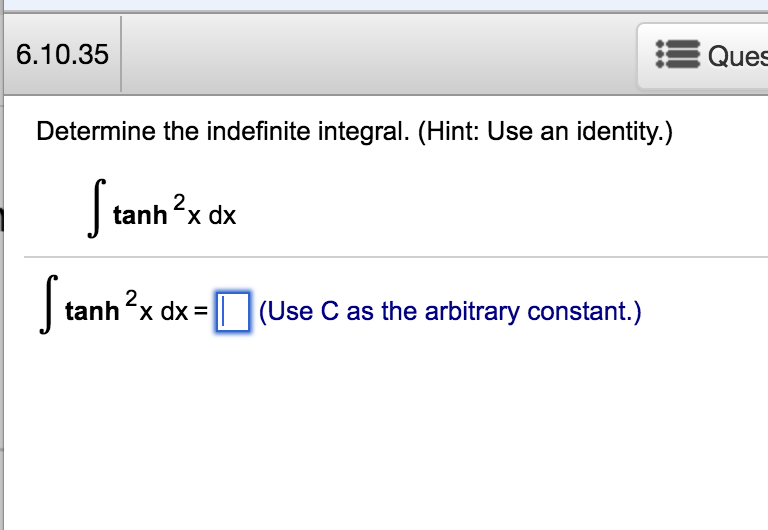 integral of tanh