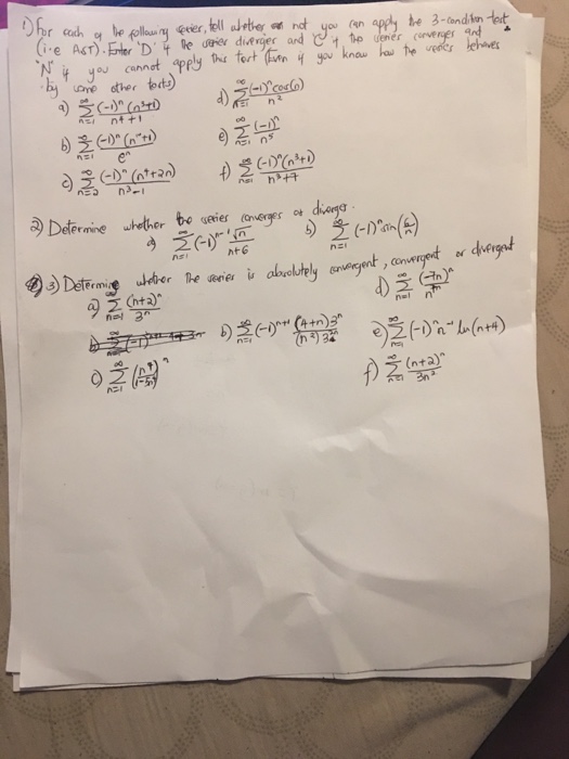 Solved For each of the following series, tell whether or not | Chegg.com