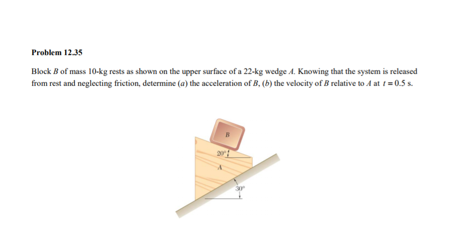 Solved Problem 12.35 Block B Of Mass 10-kg Rests As Shown On | Chegg.com