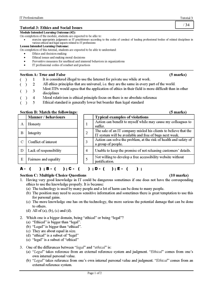 Solved IT Professionalism Tut 03 Q&A HELP !!! Please help | Chegg.com