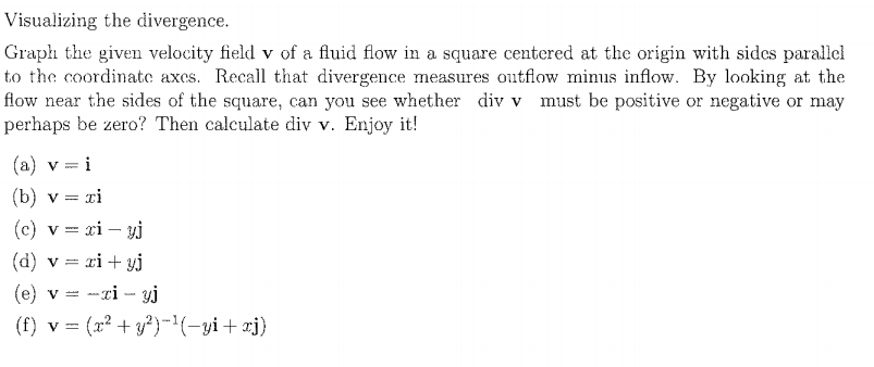 Solved Graph the given velocity field v of a fluid flow in a | Chegg.com