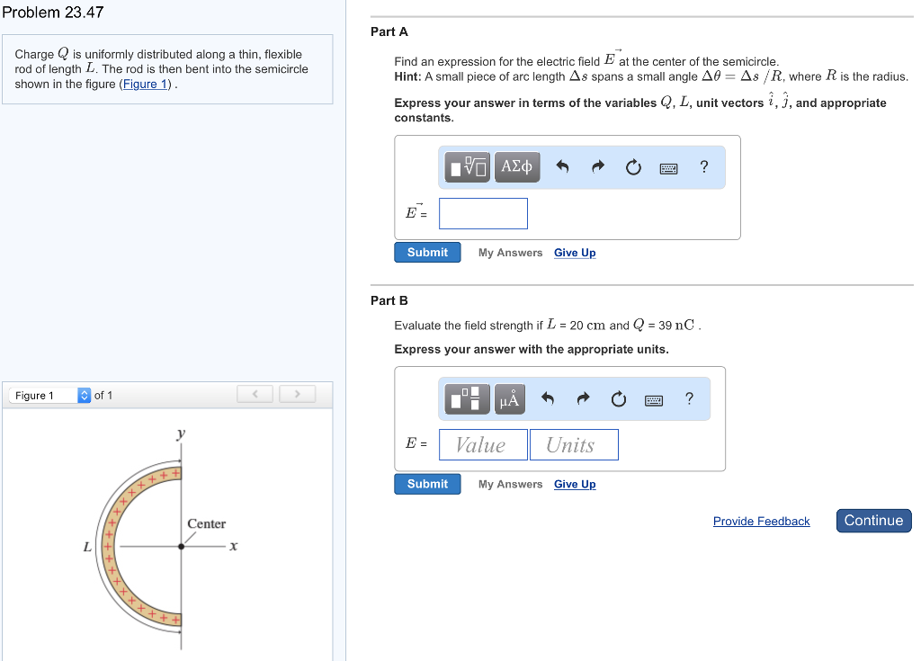 Solved Charge Q Is Uniformly Distributed Along A Thin Chegg Com