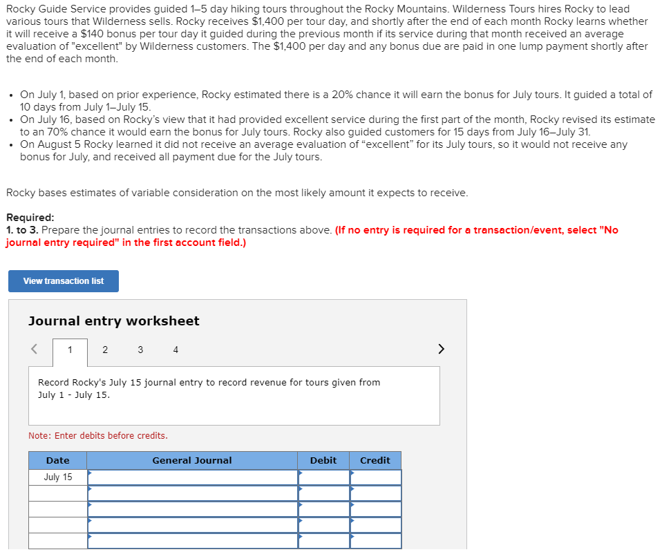 Solved Rocky Guide Service provides guided 1-5 day hiking | Chegg.com